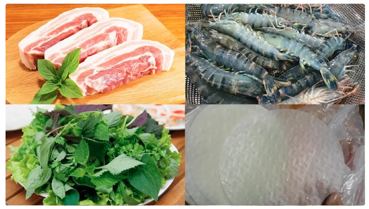 Nguyên liệu Cách Làm Gỏi Cuốn Tôm Thịt 1